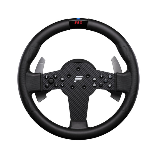 FANATEC Sim Racing CSL Steering Wheel P1 V2 (QR2 LITE) - Rubberised Grip, RevStripe, LED Display, Metal Shifter Paddles, QR2 LIT