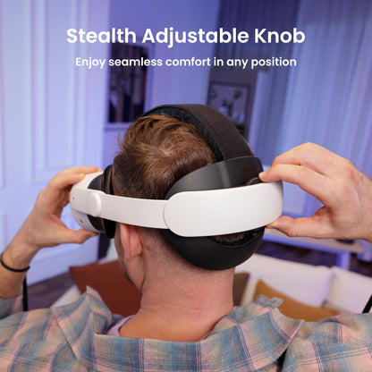 KIWI design K4 Head Strap for Meta Oculus Quest 3/3S - Adjustable Comfort Strap in White, Non-Battery Enhanced Support for Kids & Adults