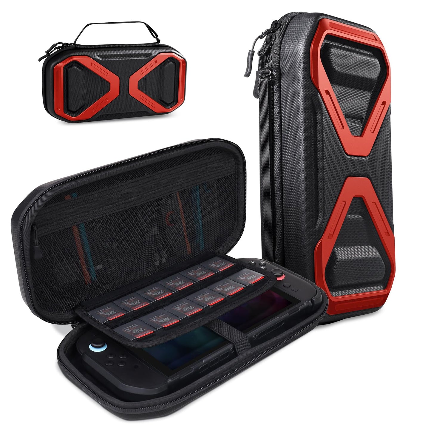 SUPCASE for Nintendo Switch 2 Carrying Case 2025  [12 Game Card Storage] [Military-Grade Protection] Spacious Portable Hard Shell Travel Bag for Nintendo Switch 2 Console & Accessories  Red