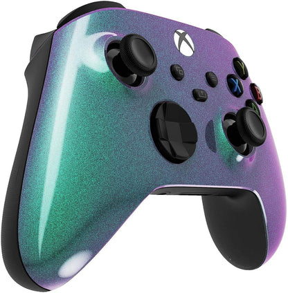 Custom Controllerzz Wireless Controller for Xbox Series X/S & One - Soft Touch Feel - X/S Green & Purple Chameleon - Model XB1-ST