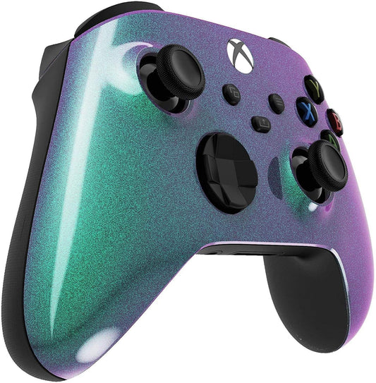 Custom Controllerzz Wireless Controller for Xbox Series X/S & One - Soft Touch Feel - X/S Green & Purple Chameleon - Model XB1-ST