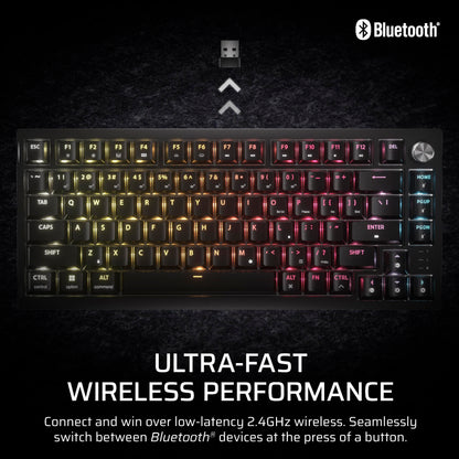 Corsair K65 Plus Wireless 75% RGB Mechanical Gaming Keyboard - Hot-Swappable, Pre-Lubricated MLX Switches, Black, Model CH-91D441F-NA
