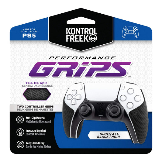KontrolFreek Performance Grips for PS5 Controller - Nightfall Black, Memory Foam, Model 4777-PS5