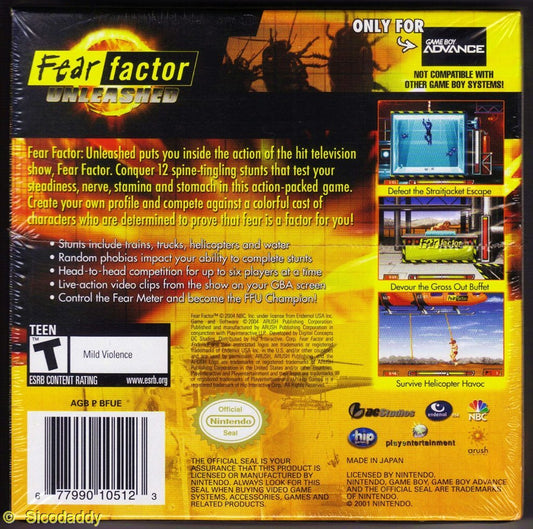 HIP Interactive Fear Factor: Unleashed Game - Game Boy Advance, Model AGB-002