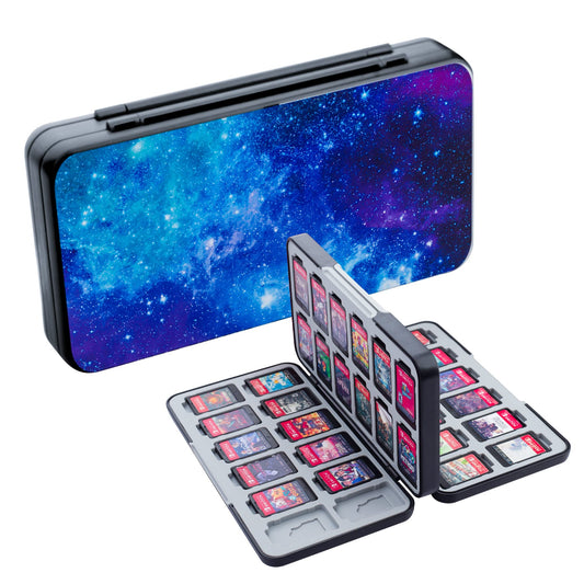 RHOTALL Game Card Case for Nintendo Switch/OLED/Lite/2   Storage Card Box with 48 Game Cards Cartridge and 24 SD Cards Slots  Switch Games Holder with Magnetic Design - Starry sky