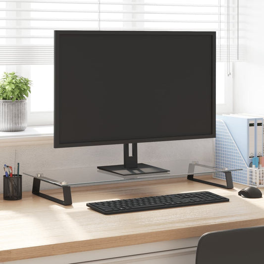 vidaXL Monitorstnder Schwarz 80x35x8 cm Hartglas und Metall