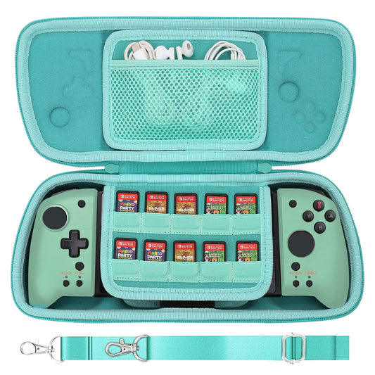 Aenllosi Hard Travel Case for Hori Nintendo Switch Split Pad Pro Handheld Controller-Green(Only Case)