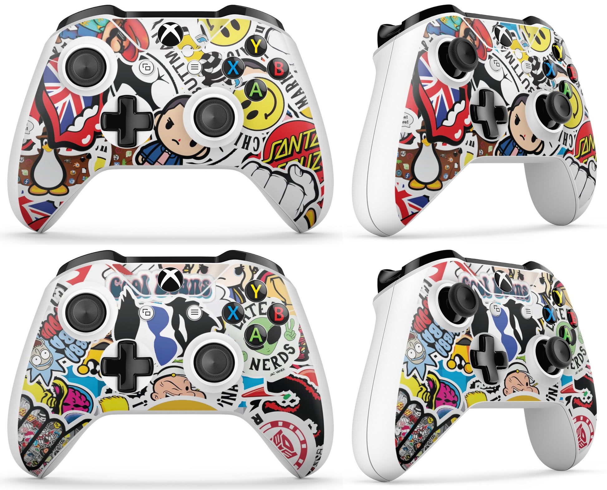 GNG Stickerbomb 2 x Controller Skin Decal Sticker Skins Compatible with Xbox One S