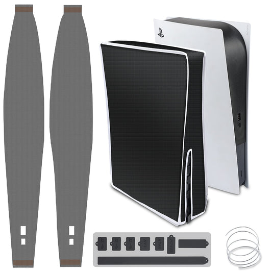 wabracket Dust-proof Kits for PS5 - Console Cover, 2 Dust Filters, 8 Silicone Plugs, Black, Compatible with Digital & Disk Versions