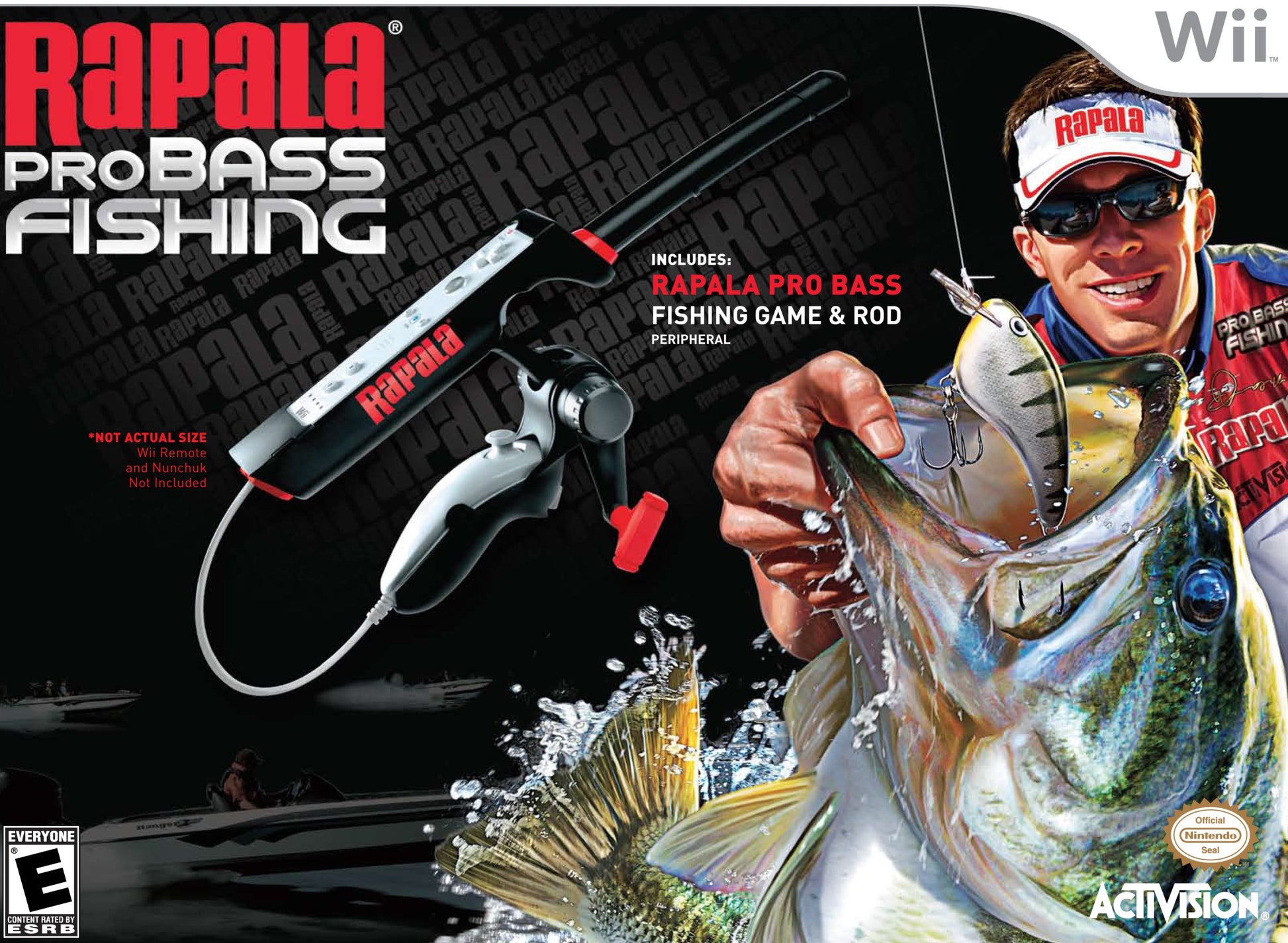 ACTIVISION Rapala Pro Bass Fishing Game with Rod Peripheral - Nintendo Wii, Model 76409