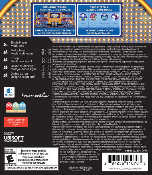 Ubisoft Family Feud - Xbox One Standard Edition, Model UBP50402274, Family Game, Fun for All Ages
