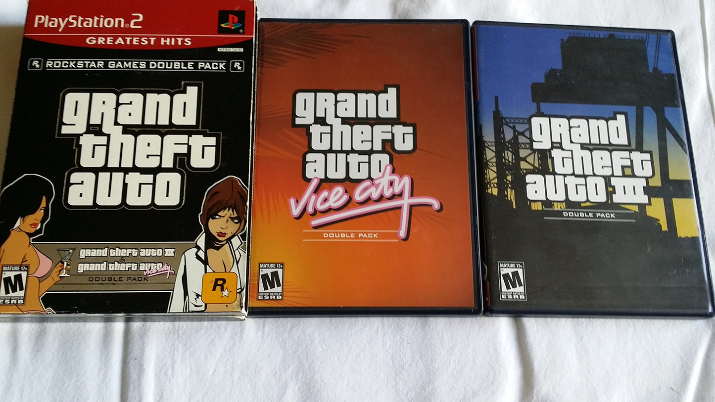 Rockstar Games Grand Theft Auto Double Pack - GTA III & Vice City for PlayStation 2, Model P2T2I 710425273001