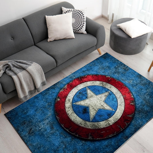 Captain America Shield Decor Rug- 62x40 inches
