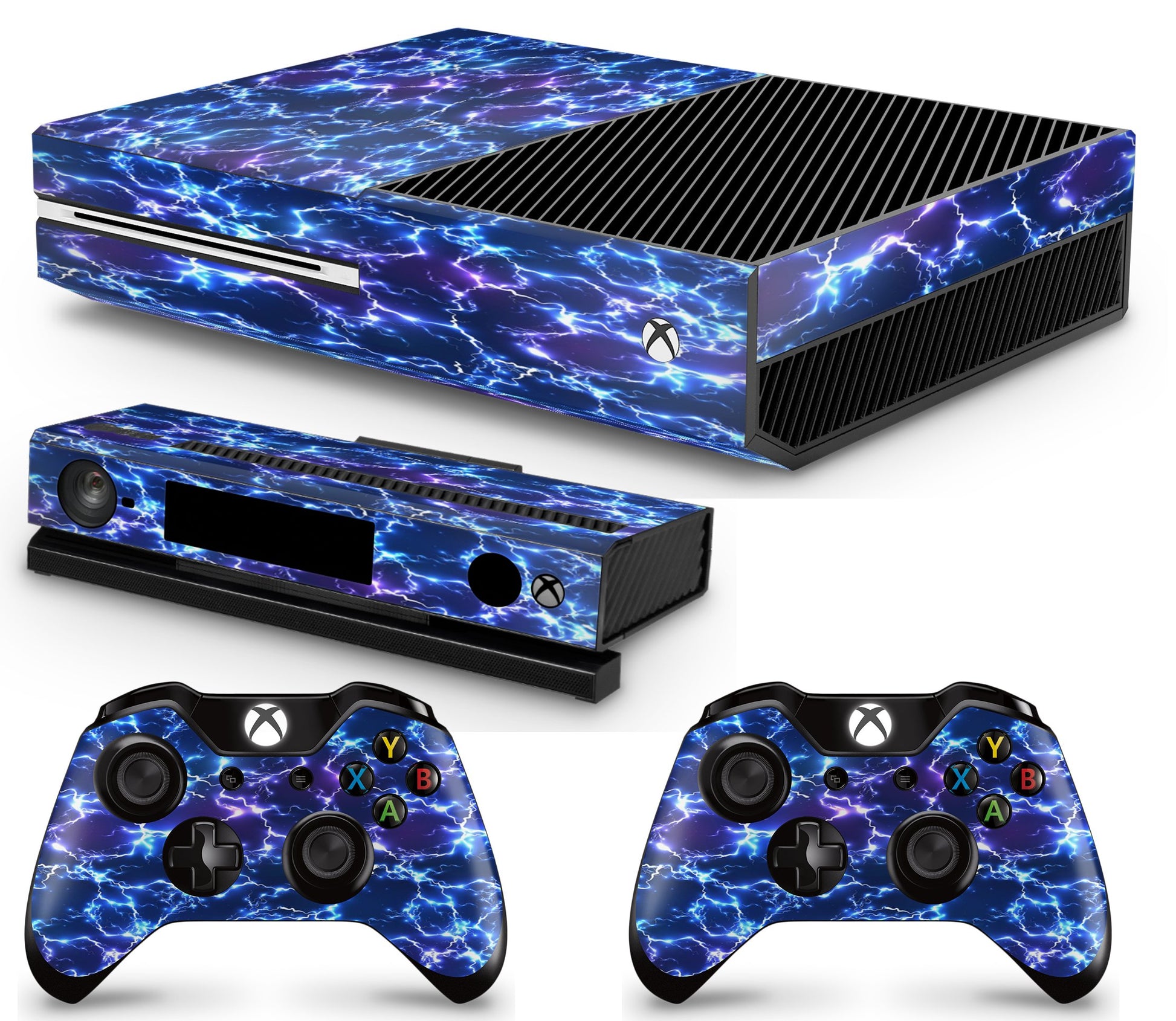 giZmoZ n gadgetZ Xbox One Electric Storm Console Skin Decal + 2 Controller Skins - GNG-XB-ELEC-SKINS