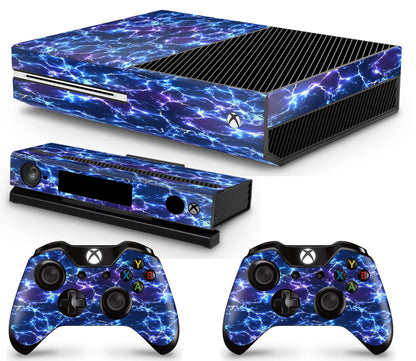 giZmoZ n gadgetZ Xbox One Electric Storm Console Skin Decal + 2 Controller Skins - GNG-XB-ELEC-SKINS