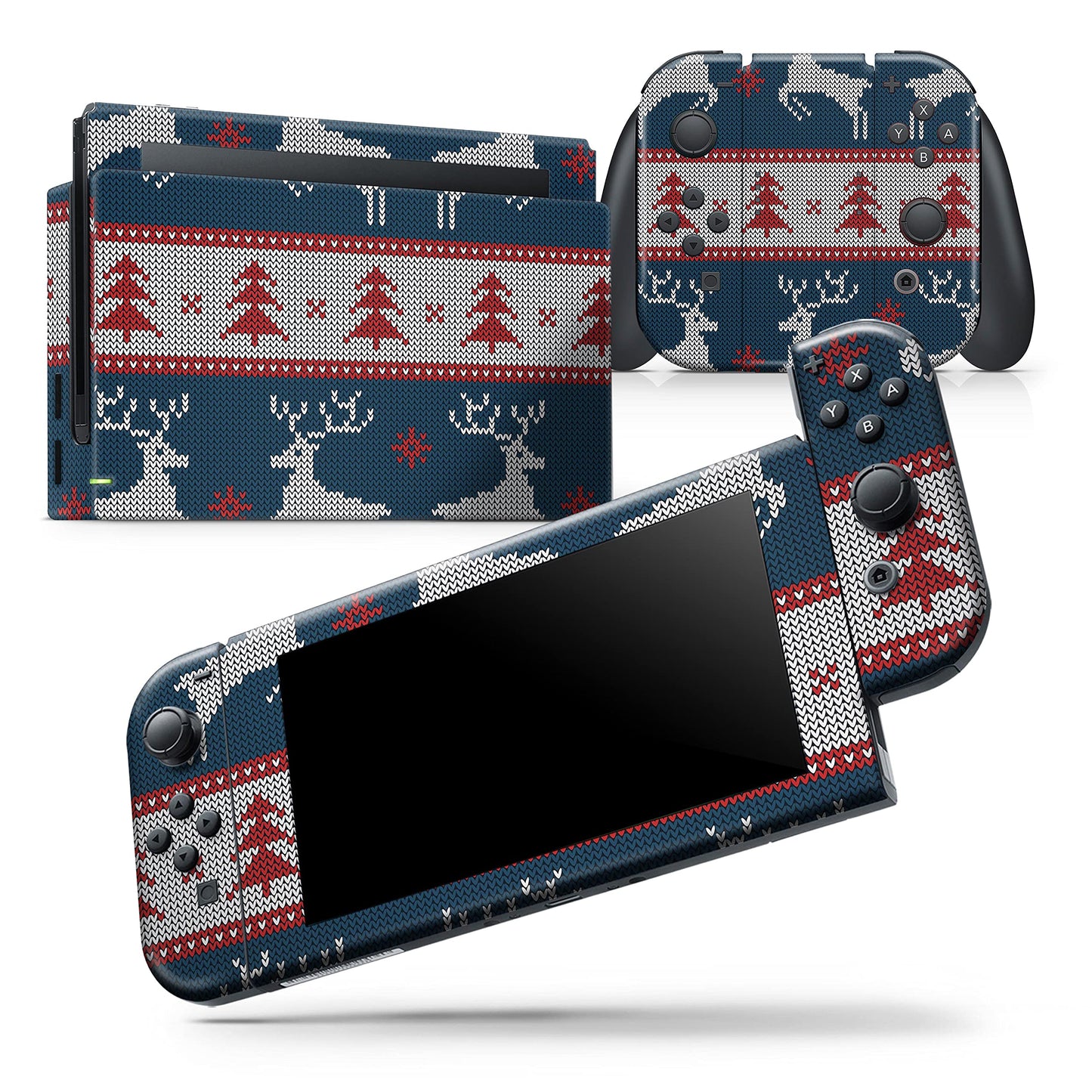 Design Skinz - Compatible with Nintendo Switch Lite - Skin Decal Protective Scratch-Resistant Removable Vinyl Wrap Cover - Knitted Ugly Christmas Sweater V3