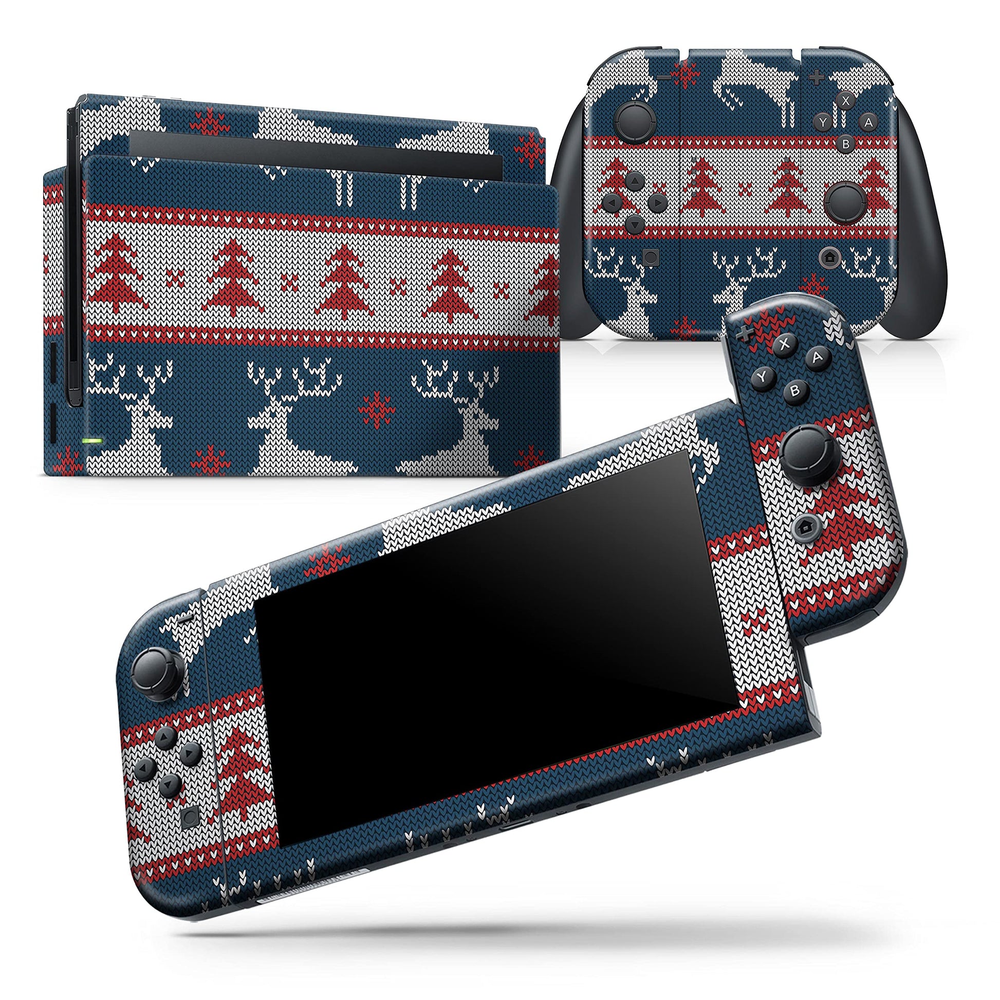 Design Skinz - Compatible with Nintendo Switch Lite - Skin Decal Protective Scratch-Resistant Removable Vinyl Wrap Cover - Knitted Ugly Christmas Sweater V3