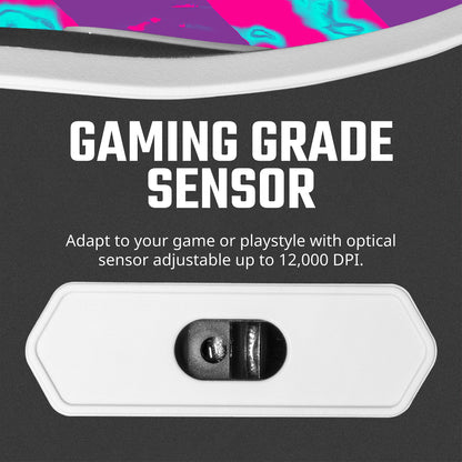 Cooler Master MM310 Wired Gaming Mouse, 12,000 DPI, White Matte, Ultraweave Cable, Optical Sensor, RGB Lighting, 1.6" x 2.8" x