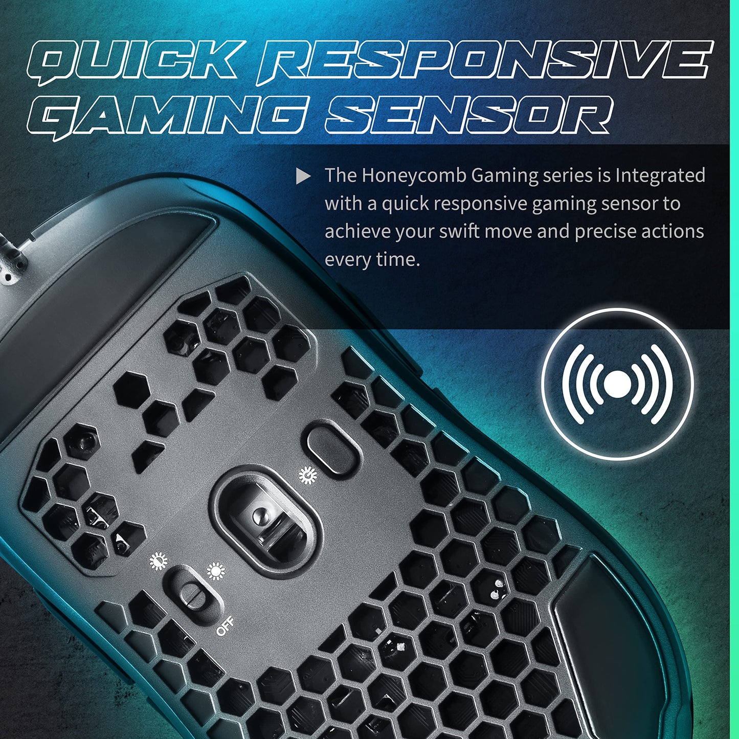 GUNMJO Wired RGB Gaming Mouse - 10,000 DPI, 9 Buttons, Black Color