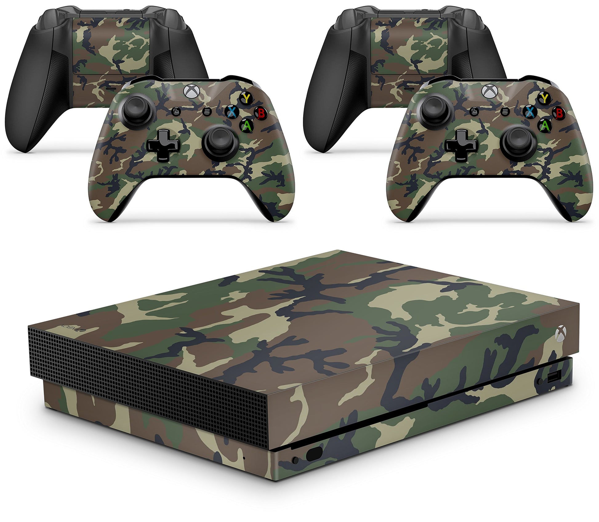 Xbox ONE X Camouflage Console Skin Decal Sticker + 2 Controller Skins