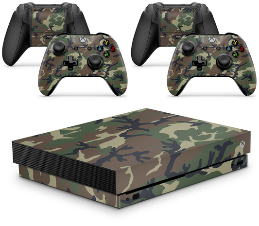 Xbox ONE X Camouflage Console Skin Decal Sticker + 2 Controller Skins