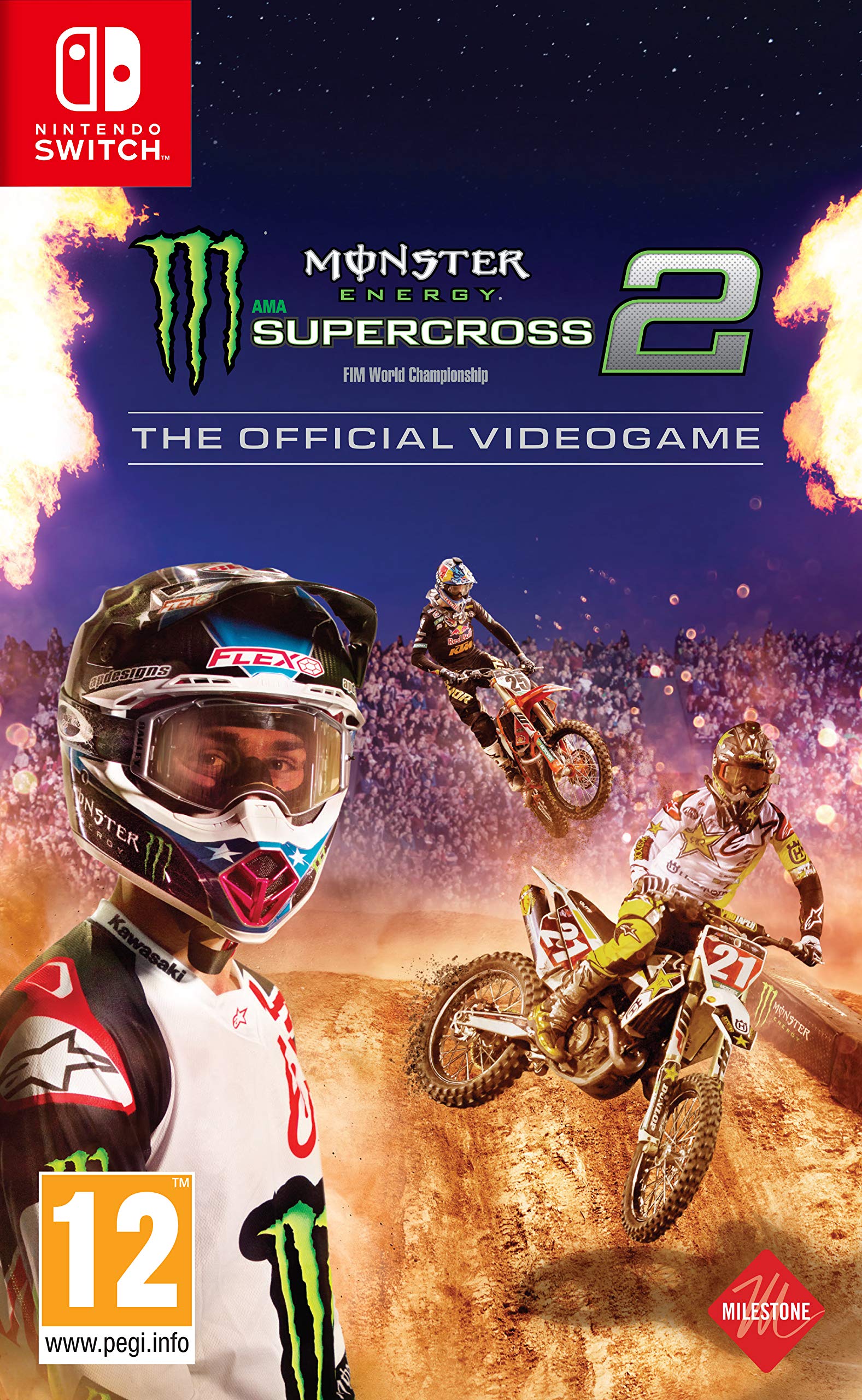 PQube Monster Energy Supercross 2 - Official Video Game for Nintendo Switch, Model FG-MES2-NSW-E