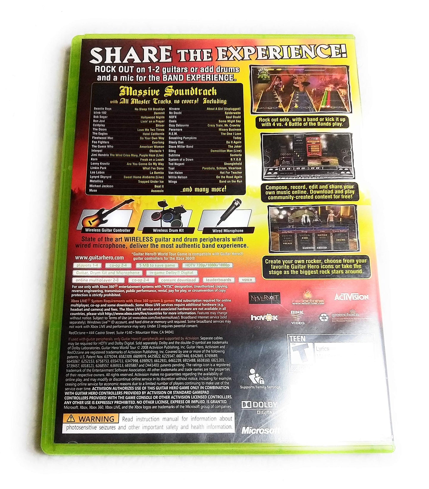 ACTIVISION Guitar Hero World Tour (Renewed) - Classic Music Game for Xbox/PS3
