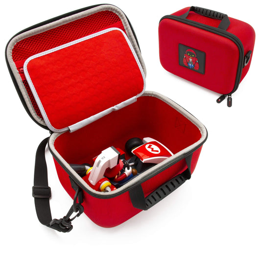 CASEMATIX Hard Shell Travel Case Compatible with Nintendo Switch Mario Kart Live Home Circuit Kart - Carrying Case with Shoulder Strap and Padded Divider  Red