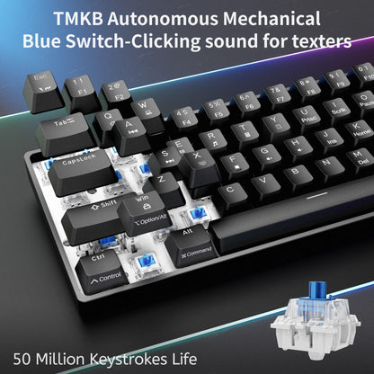 DIERYA DK61se 60% Mechanical Keyboard, Wired Gaming Keyboard, Blue Switches, LED Backlit, Compact Mini Office Keyboard, Black