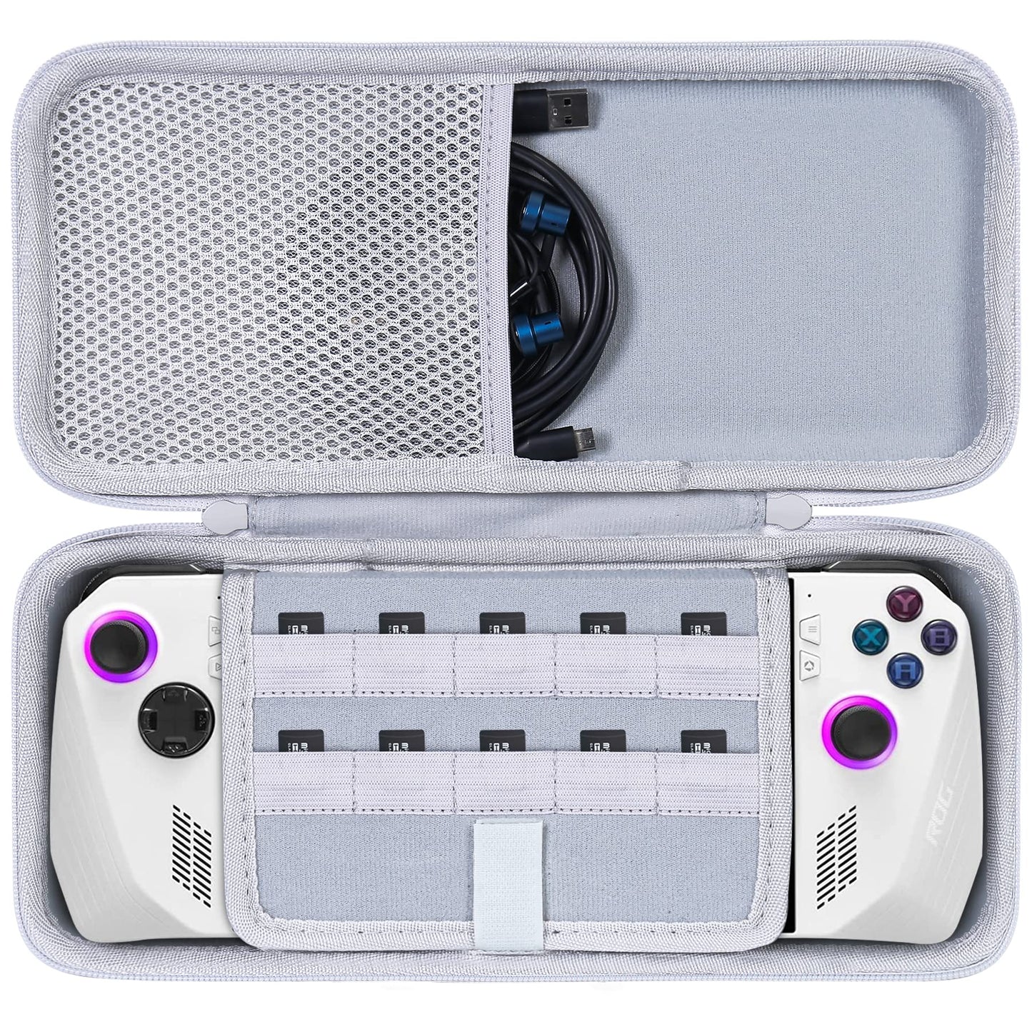 Aenllosi Hard Case for ASUS ROG Xbox Ally/Xbox Ally X, 7 inch, Grey White, Model A1329, Organizer for AMD Z2 Extreme Processor