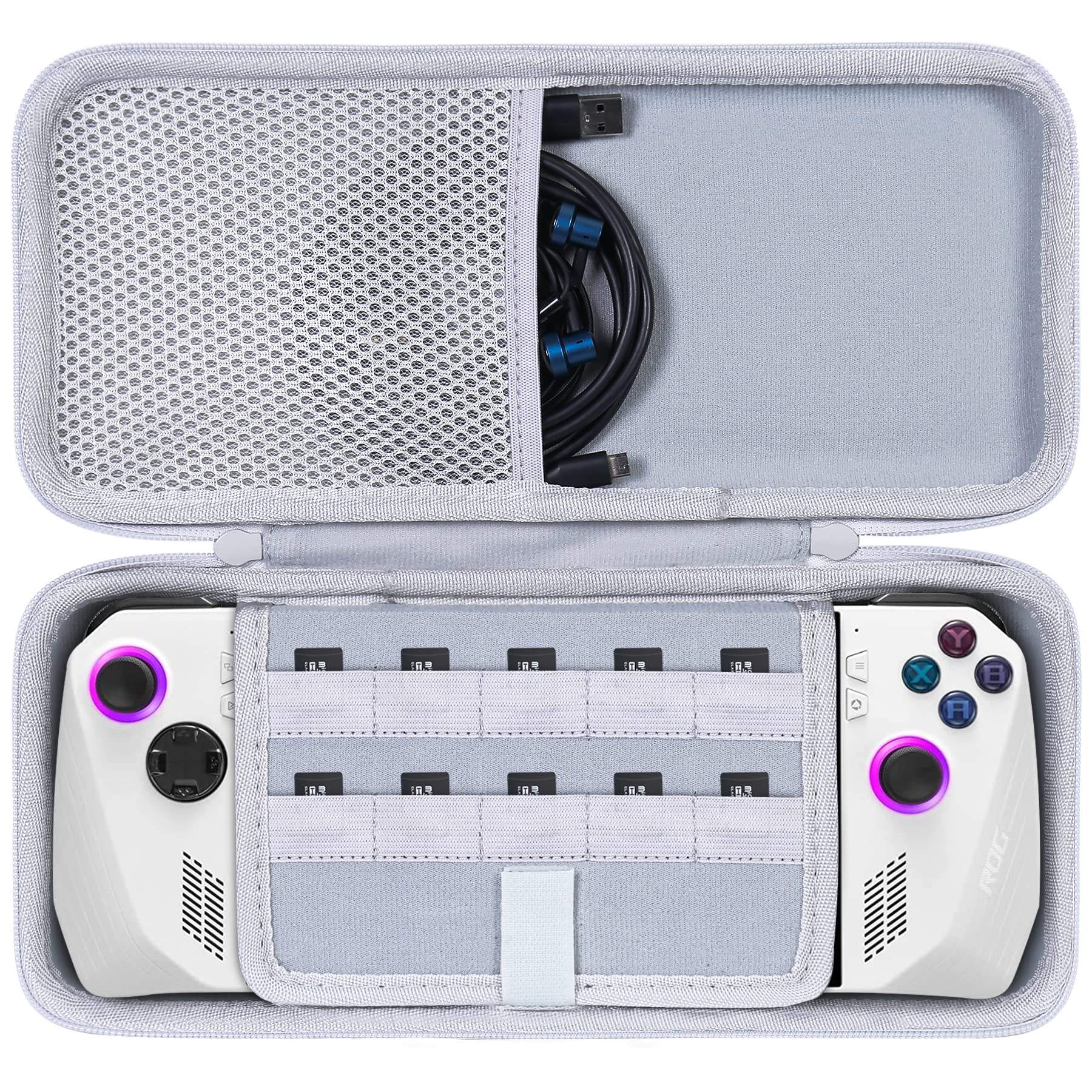 Aenllosi Hard Case for ASUS ROG Xbox Ally/Xbox Ally X, 7 inch, Grey White, Model A1329, Organizer for AMD Z2 Extreme Processor