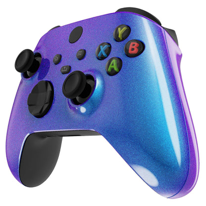 eXtremeRate Side Rails Grips Shell for Xbox Series X & S Controller - Chameleon Purple Blue, Model ZX3P301, Custom Accessories