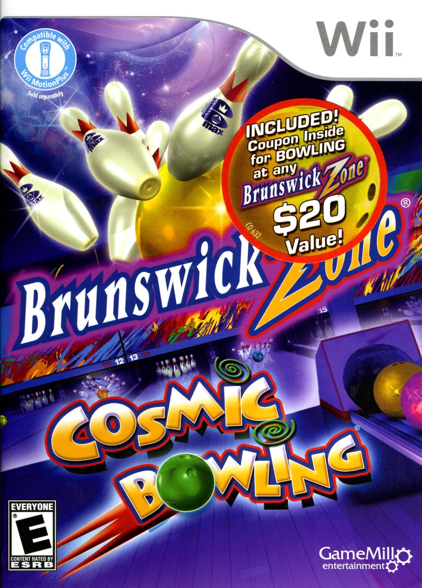 Game Mill Brunswick Zone Cosmic Bowling Game for Nintendo Wii - Model 834656084400