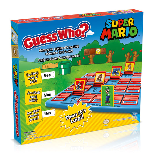 Winning Moves Super Mario Guess Who? Board Game for 2 Players, Ages 3+, Featuring Mario, Luigi, Peach, Bowser, Donkey Kong, One Size