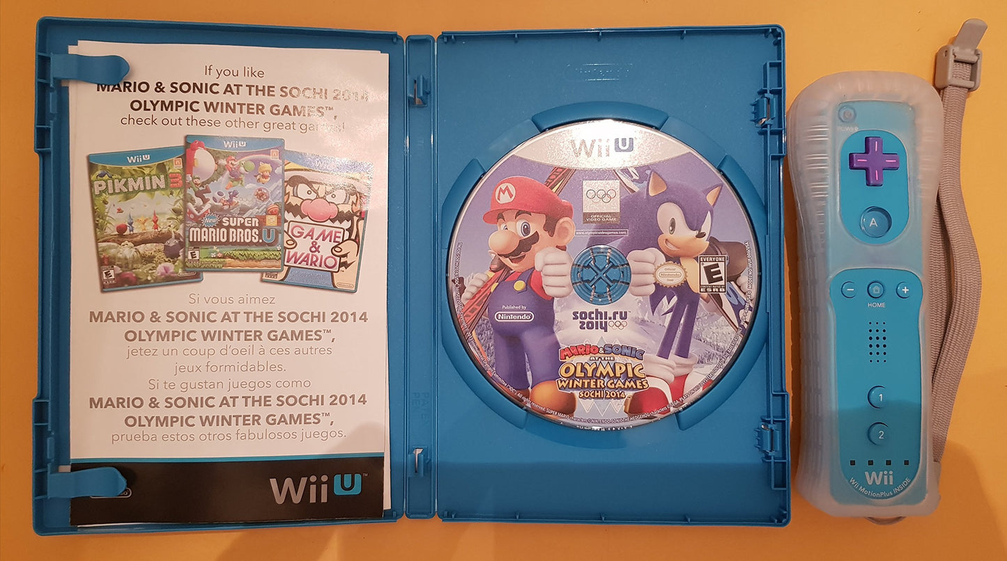 Nintendo Wii U Mario & Sonic Sochi 2014 Olympic Winter Games with Blue Wii Remote Plus - Model WUPRAURE