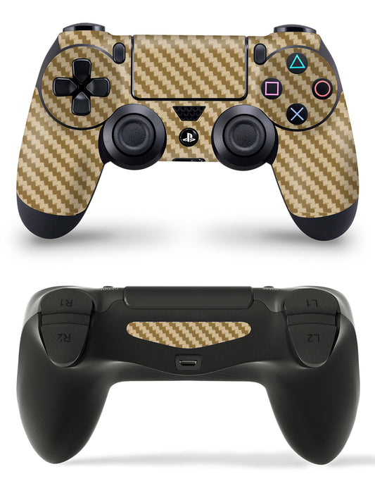giZmoZ n gadgetZ PS4 Controller Skin - Carbon Gold Full Wrap Vinyl Sticker