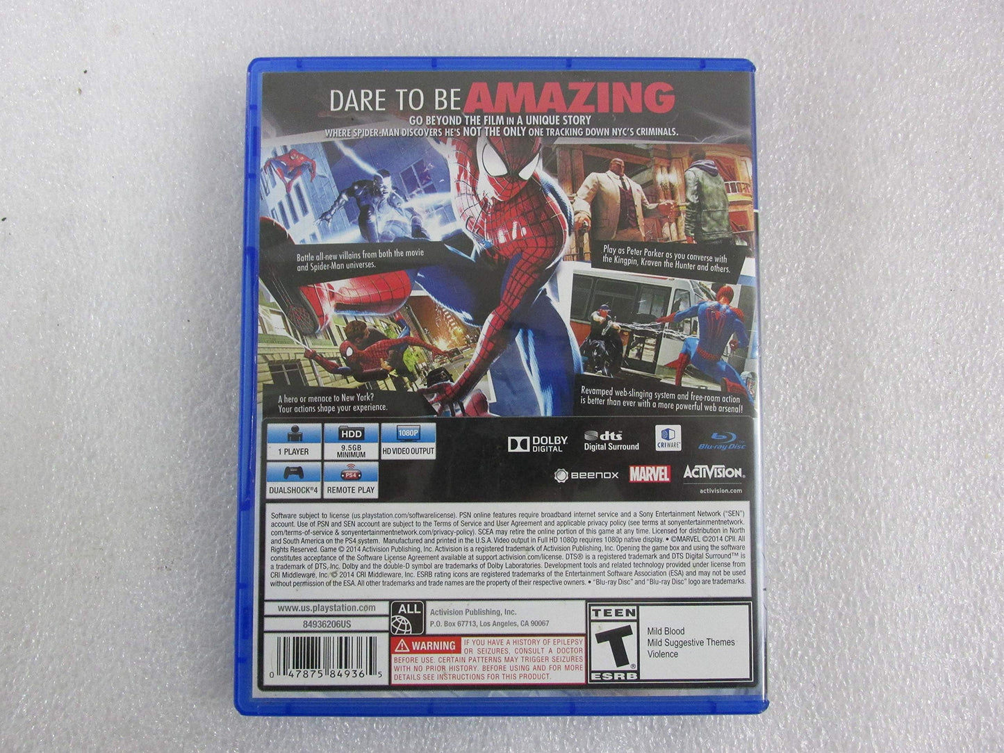 ACTIVISION The Amazing Spider-Man 2 - PlayStation 4 Game, Model 47875849884, Action-Adventure, Exciting Gameplay Experience