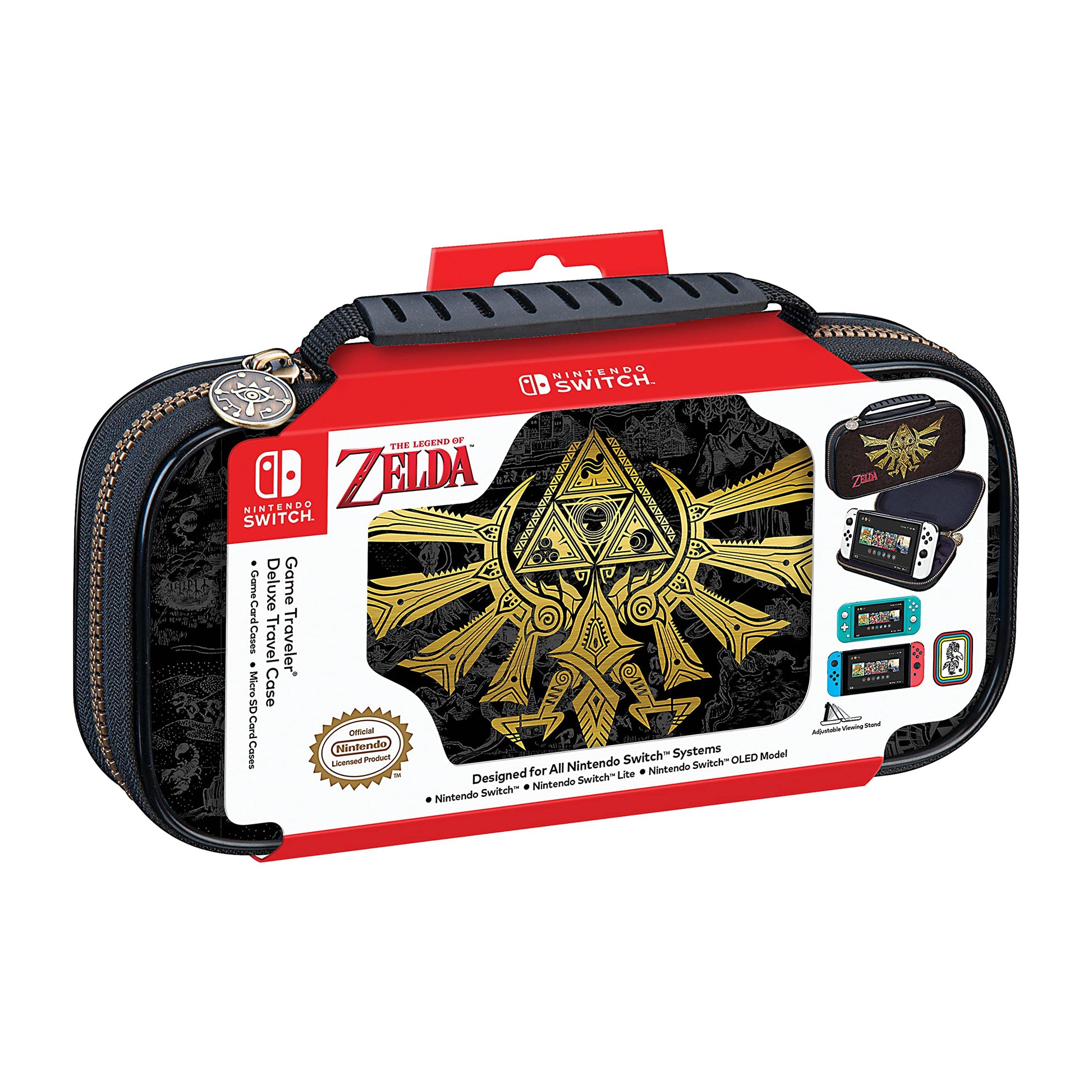 R.D.S. Industries Game Traveler Deluxe Travel Case for Nintendo Switch, Lite, OLED - Brown, 16.5 x 12.2 x 7.1 inches, Model NNS43A