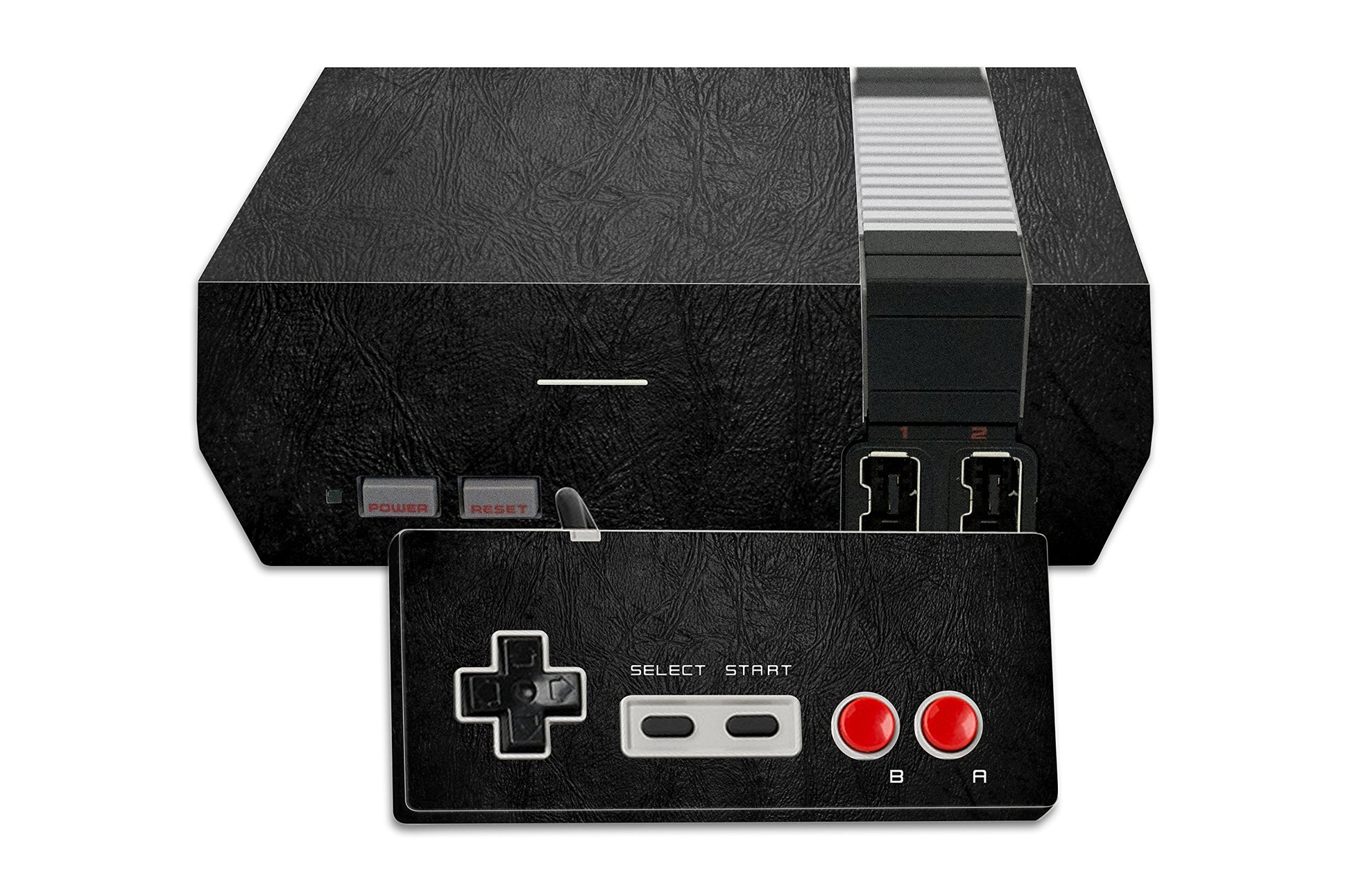 MIGHTY SKINS Nintendo NES Classic Edition Skin - Black Leather Wrap Cover Sticker