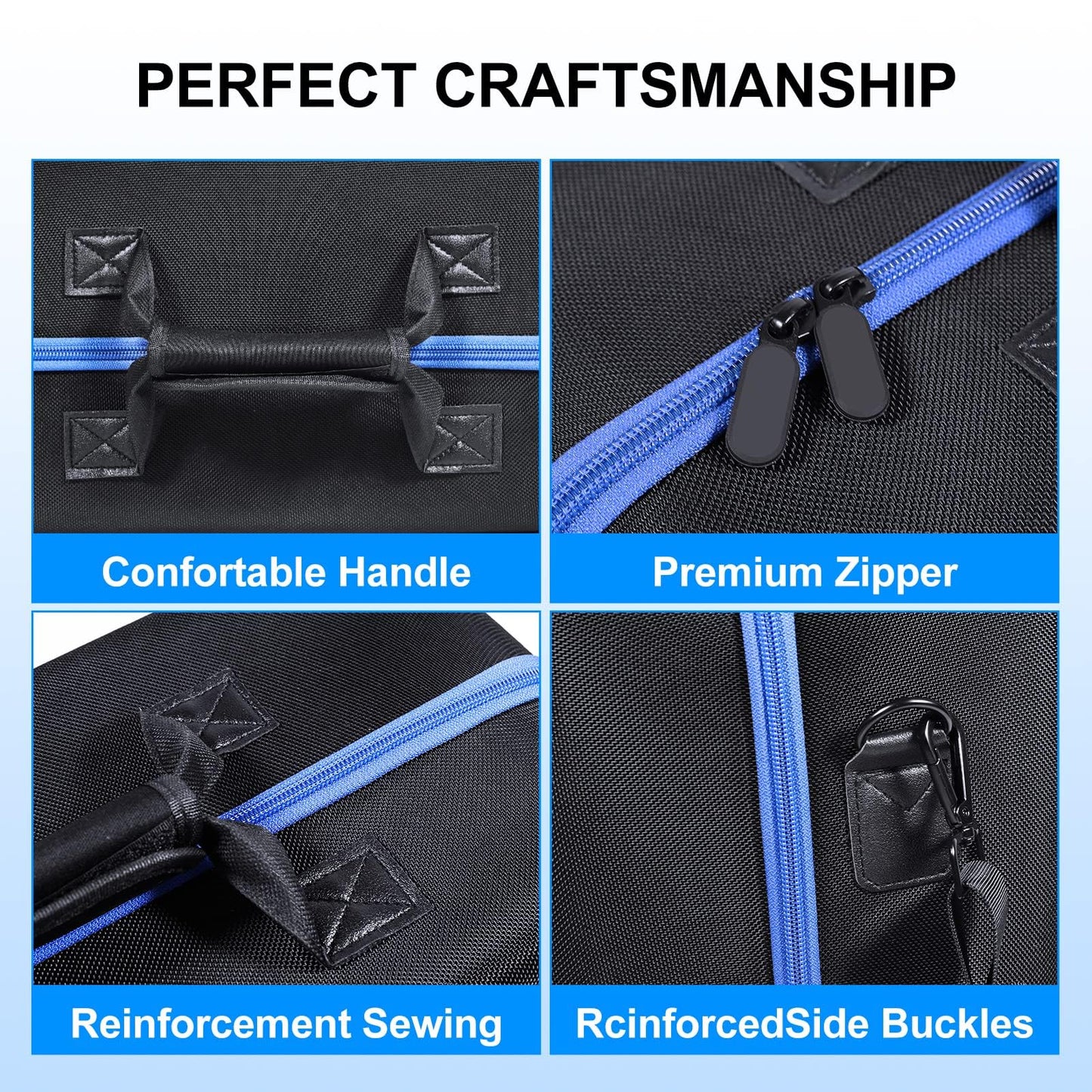 ZORETCO Hard Shell Carrying Case for PS5 - Black Blue, Travel Case for Console & Controllers, Model ZPS