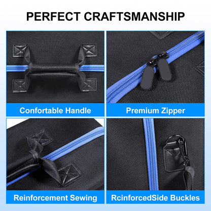 ZORETCO Hard Shell Carrying Case for PS5 - Black Blue, Travel Case for Console & Controllers, Model ZPS