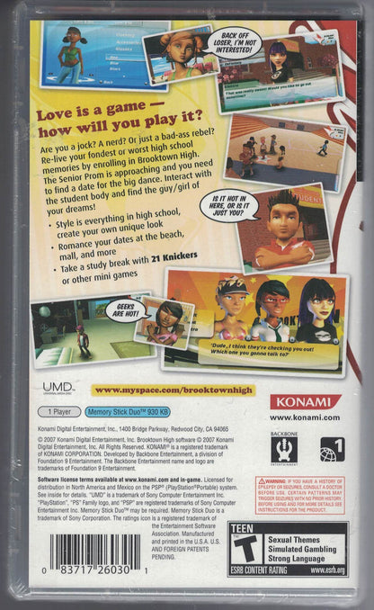 Konami Brooktown High: Senior Year - Sony PSP Game, Model 26030
