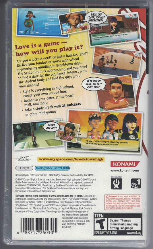 Konami Brooktown High: Senior Year - Sony PSP Game, Model 26030