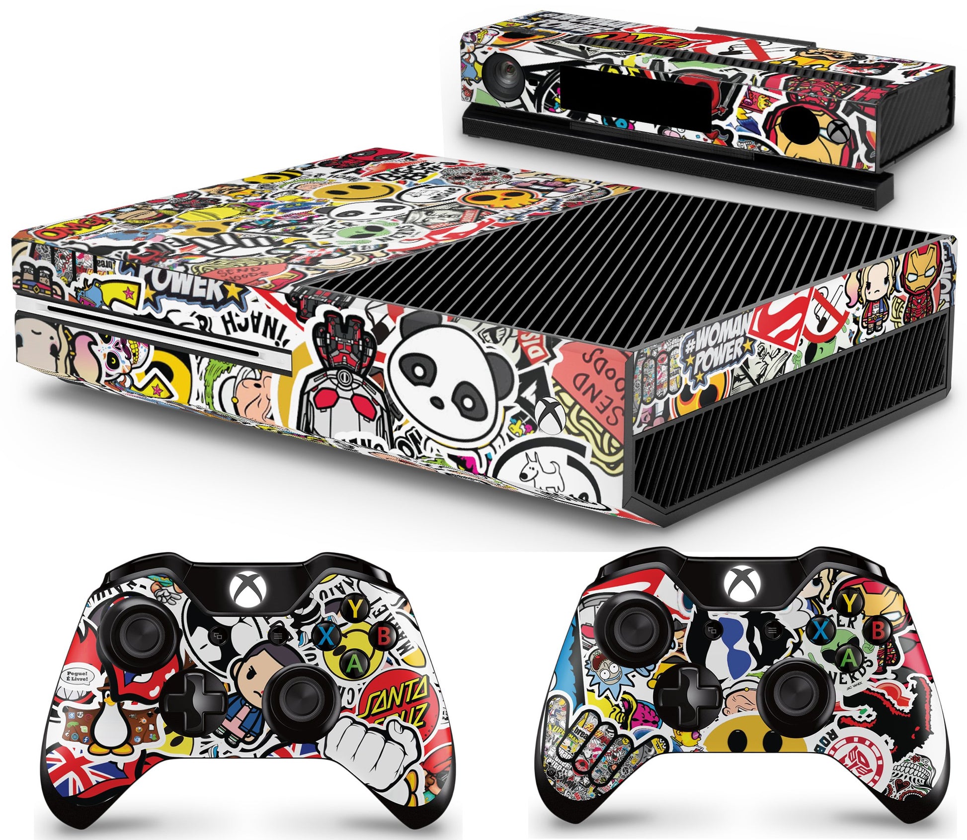 giZmoZ n gadgetZ Xbox STICKERBOMB Console Skin Decal & 2 Controller Skins, Vinyl, GNG-XB-STICKERBOMB-SKINS