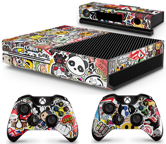 giZmoZ n gadgetZ Xbox STICKERBOMB Console Skin Decal & 2 Controller Skins, Vinyl, GNG-XB-STICKERBOMB-SKINS