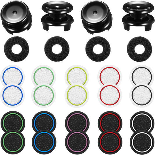 Controller Accessories Thumbstick Grips for Xbox  2 Pairs HIGH Stick  20 PCS Joystick Thumb Grips Extenders and 4 PCS Precision Rings Attachments for Xbox One/Series X Control - Mixed Color 5
