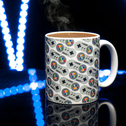 Paladone SNES Controller Ceramic Coffee Mug, 10oz, Multi-colour, Model PP3968NN