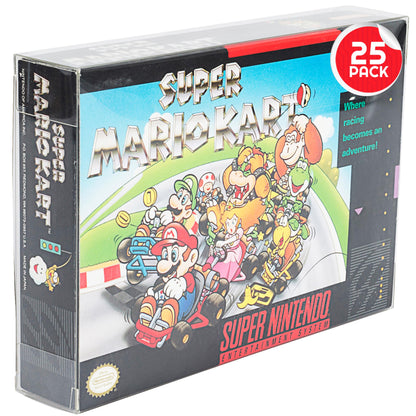EVORETRO Video Game Box Protectors for SNES & N64 - 0.40MM Clear PET Holders, Pack of 25