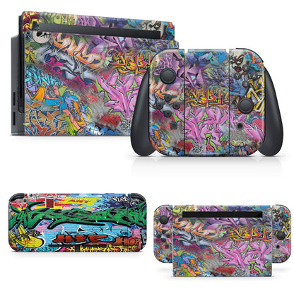 giZmoZ n gadgetZ Graffiti Skin Decal for Nintendo Switch Console + Controller, GRAFFITI, Model GNG-Switch-GRAFFITI-SKINS