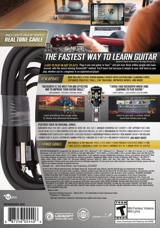 Ubisoft Rocksmith 2014 Edition Remastered - PC Standard Edition, Model UBP60802053